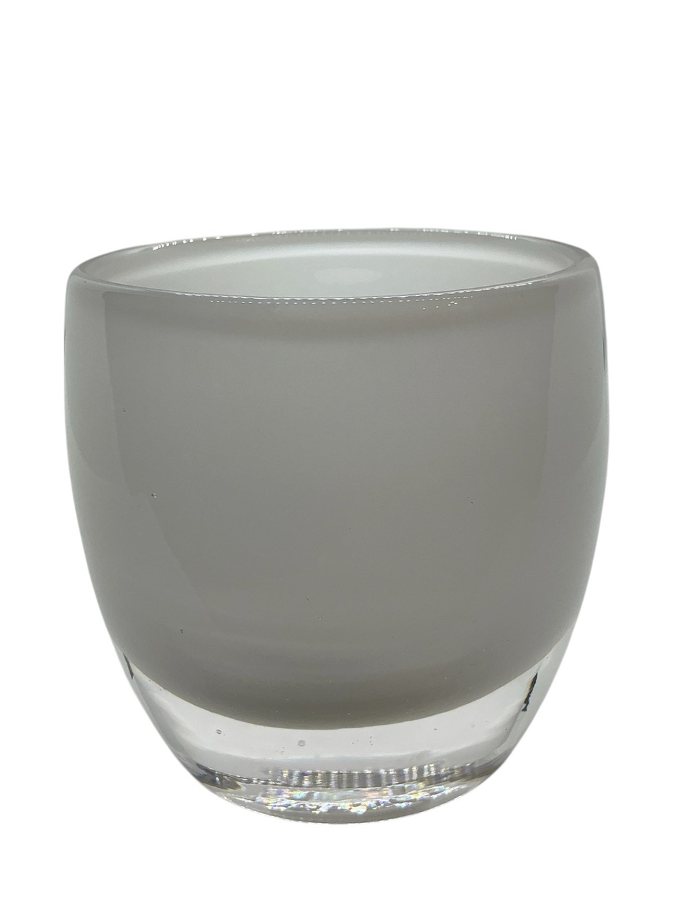 Glassybaby White Votive Candle Holder Hand Blown Seattle WA USA Minimalist